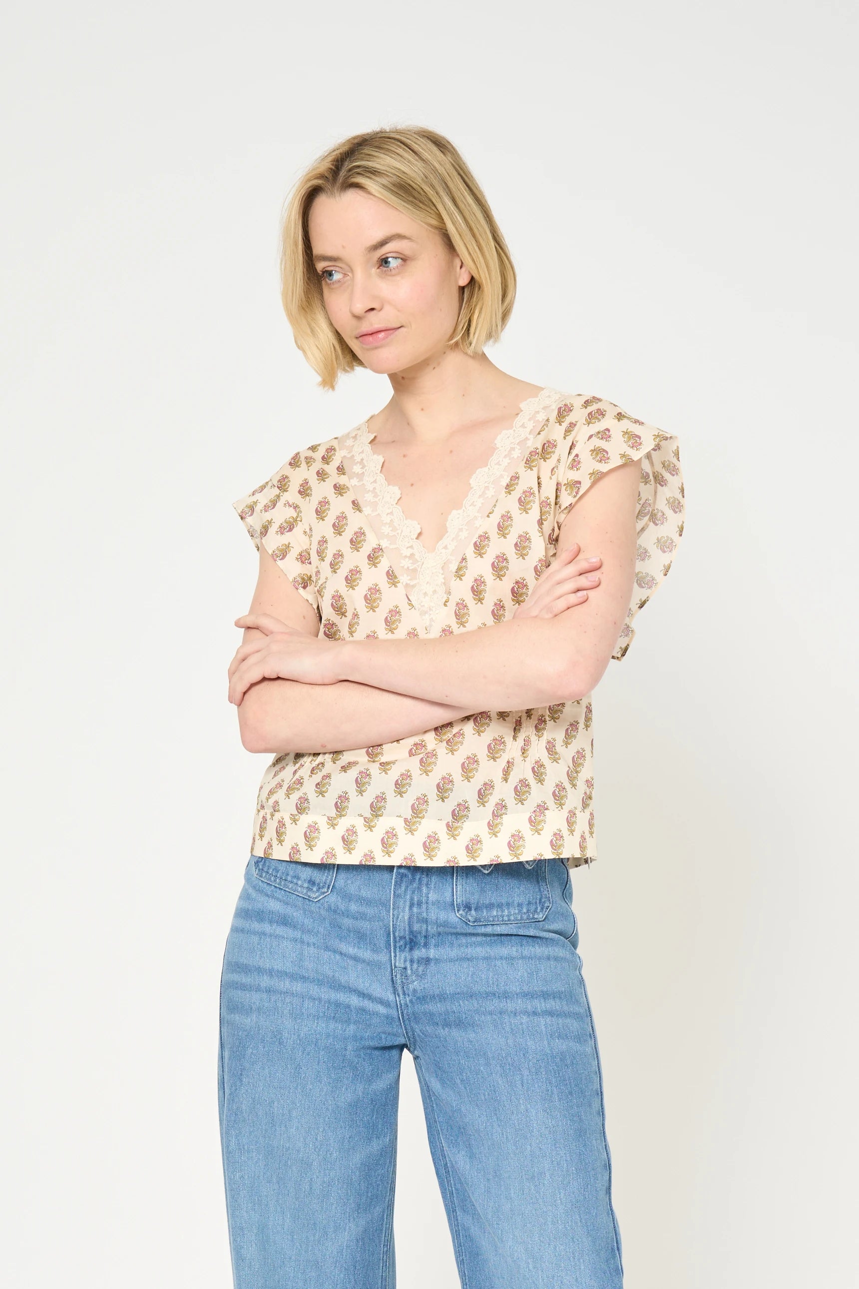 BLOUSE CHIRINE - PRINT PROVENCE GOLD