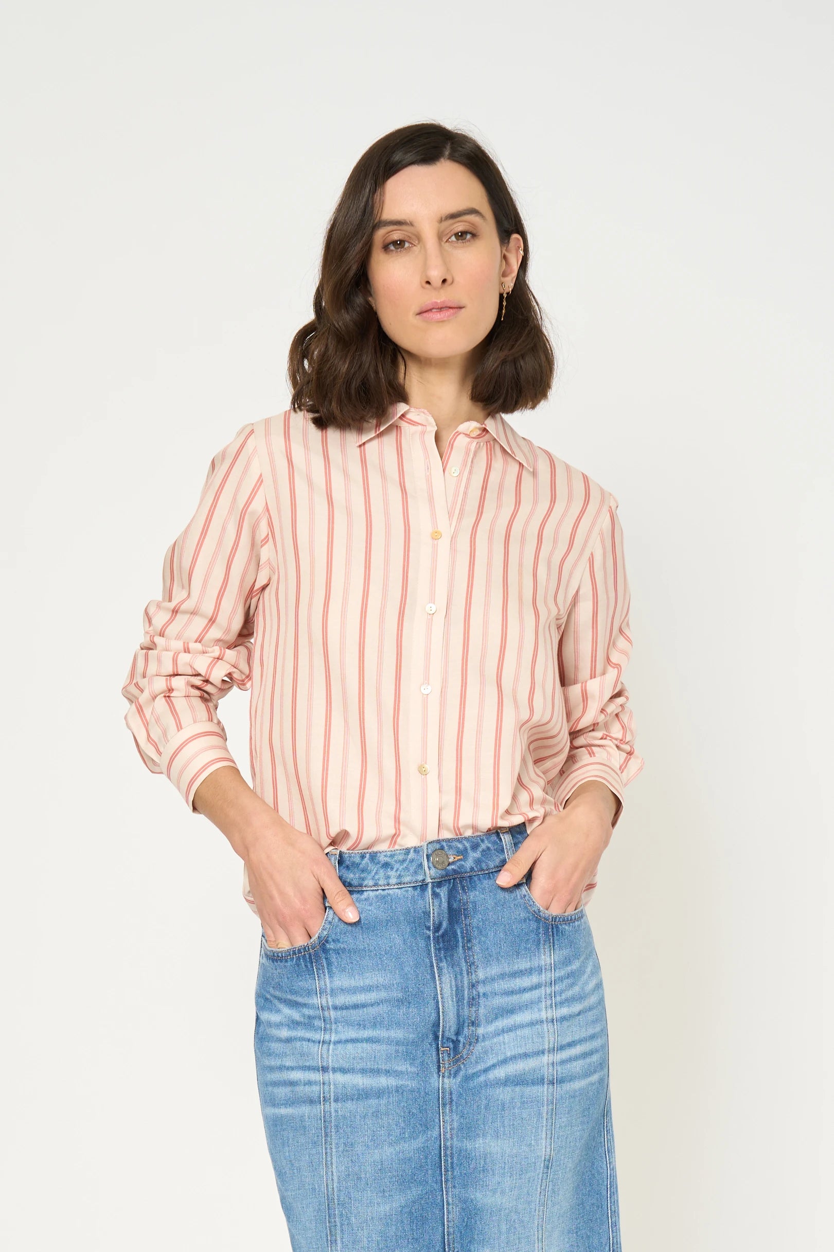 CHEMISE POLI - RED STRIPES
