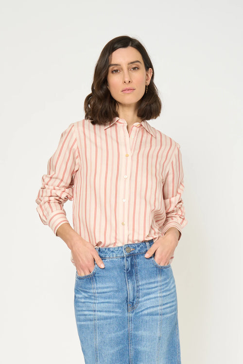 CHEMISE POLI - RED STRIPES