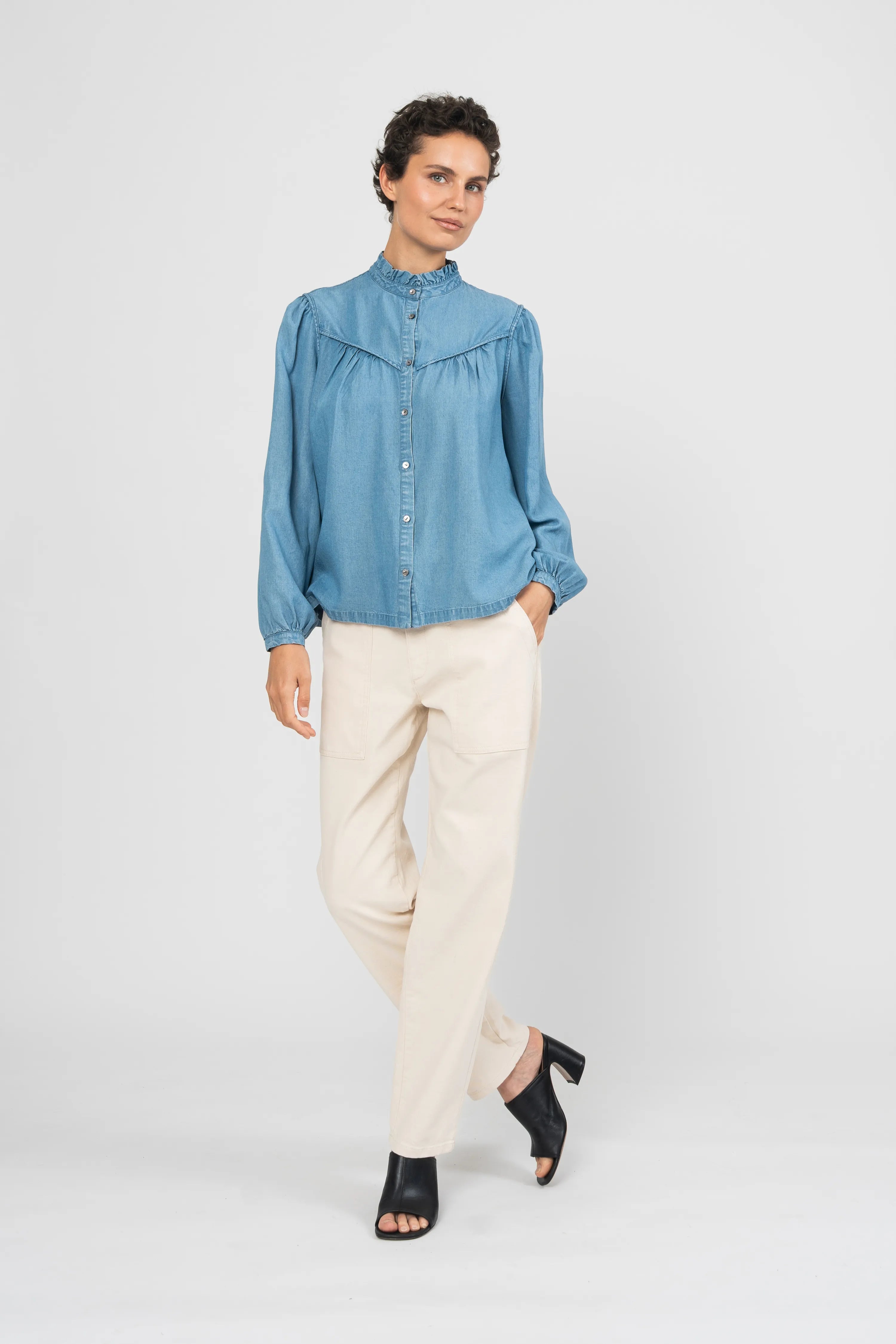 CHEMISE TONY - STONE BLEACHED