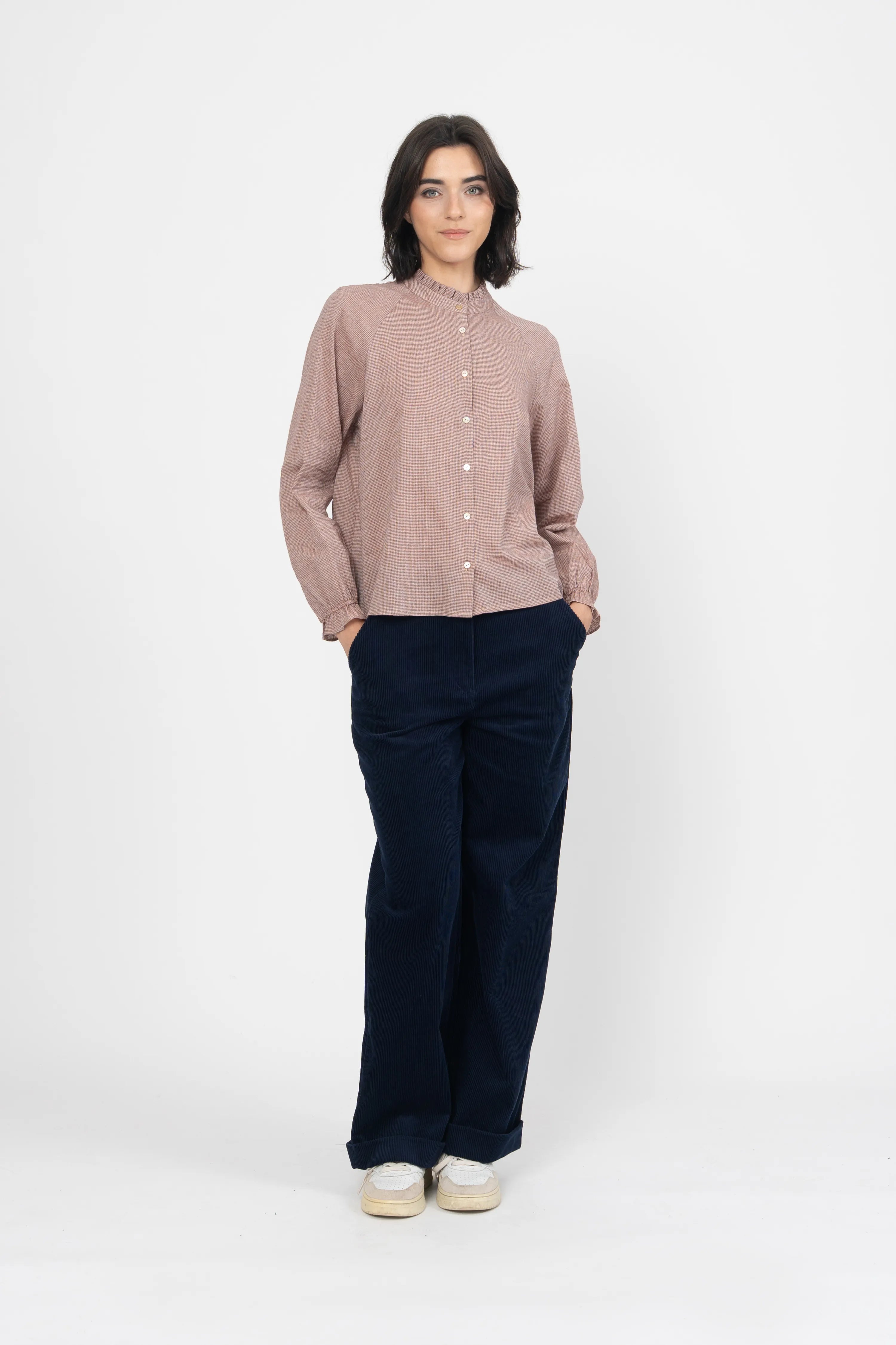 CHEMISE VITALI - BROWN CHECKS