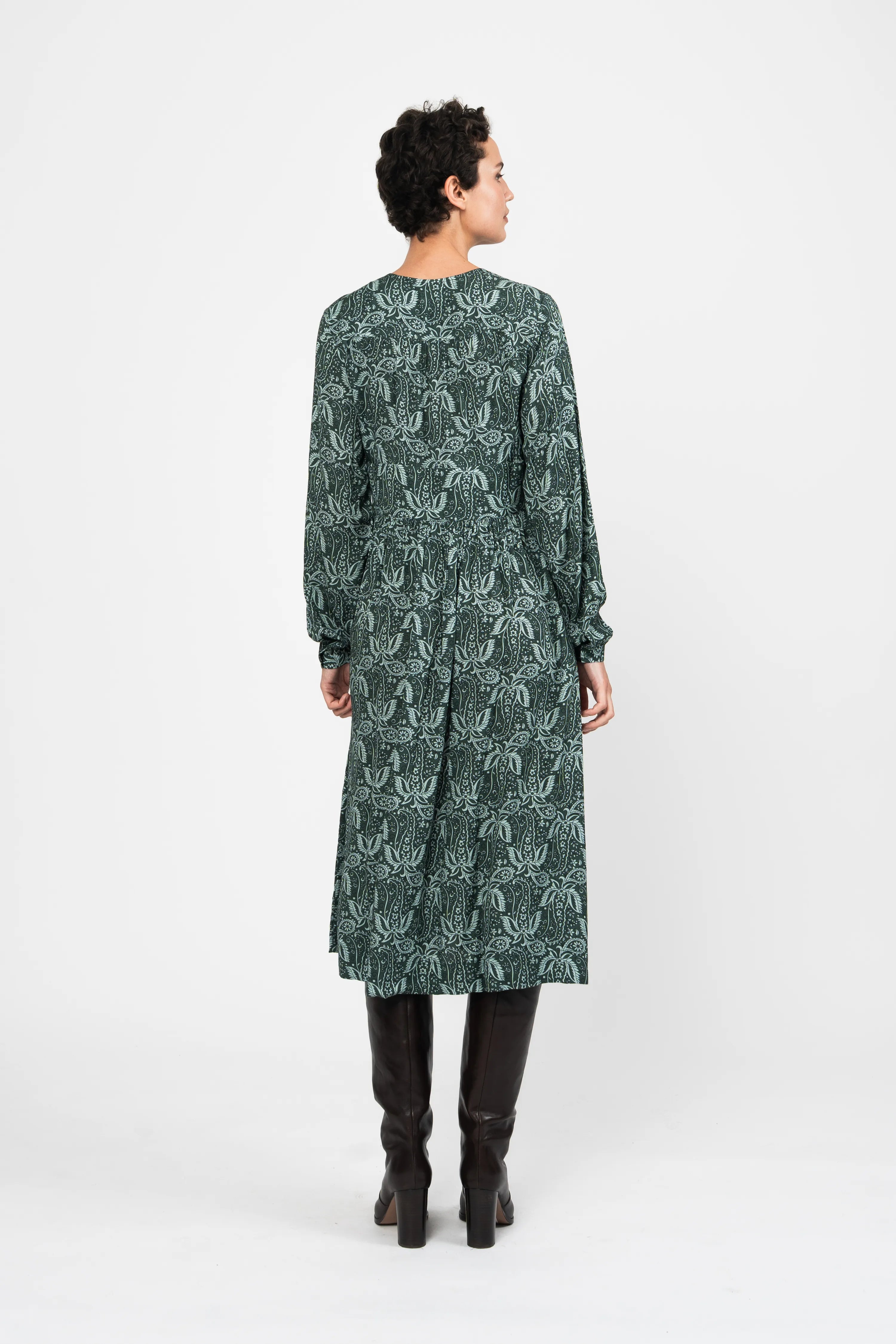 ROBE ELOI - PRINT PAISLEY VERT