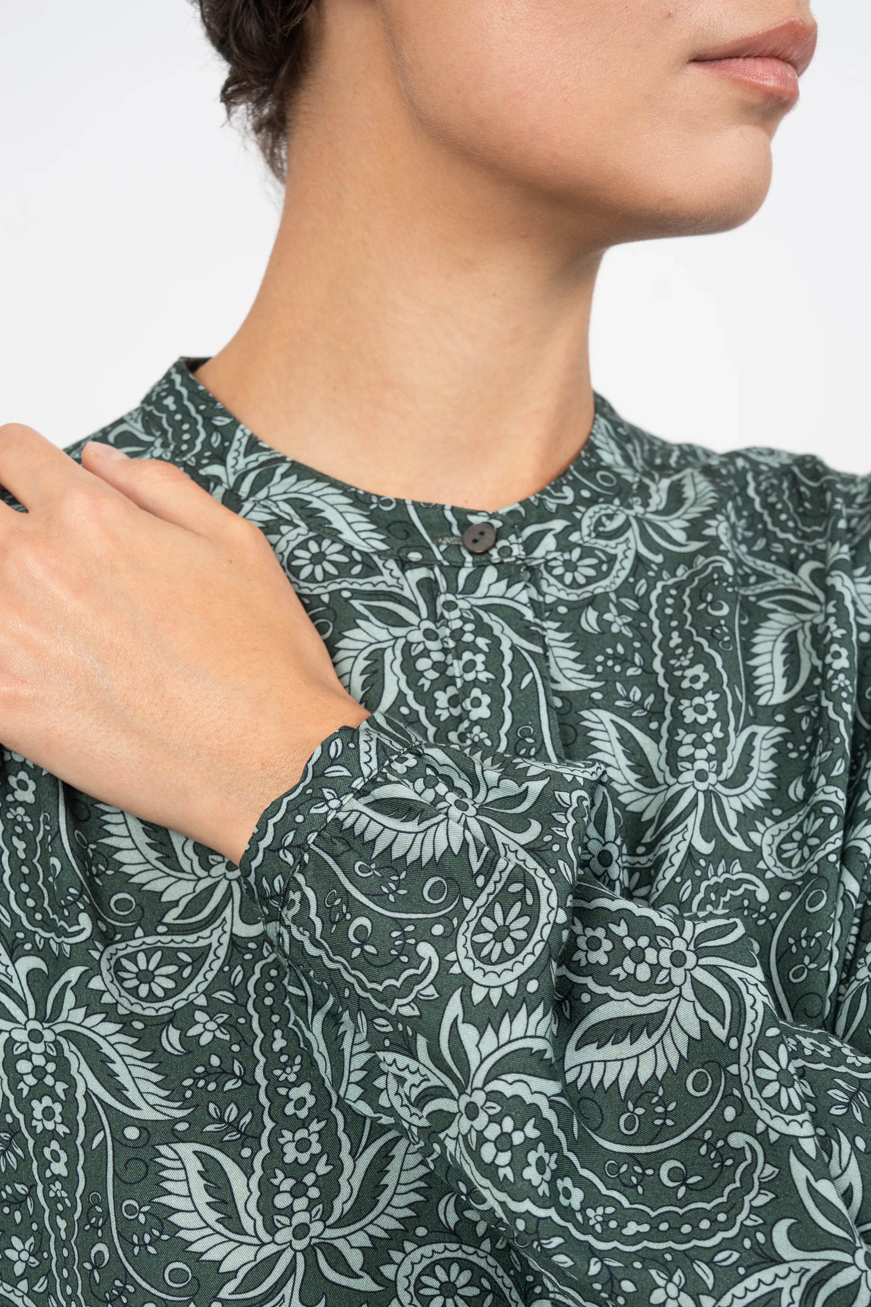 BLOUSE KASPAR - PRINT PAISLEY VERT