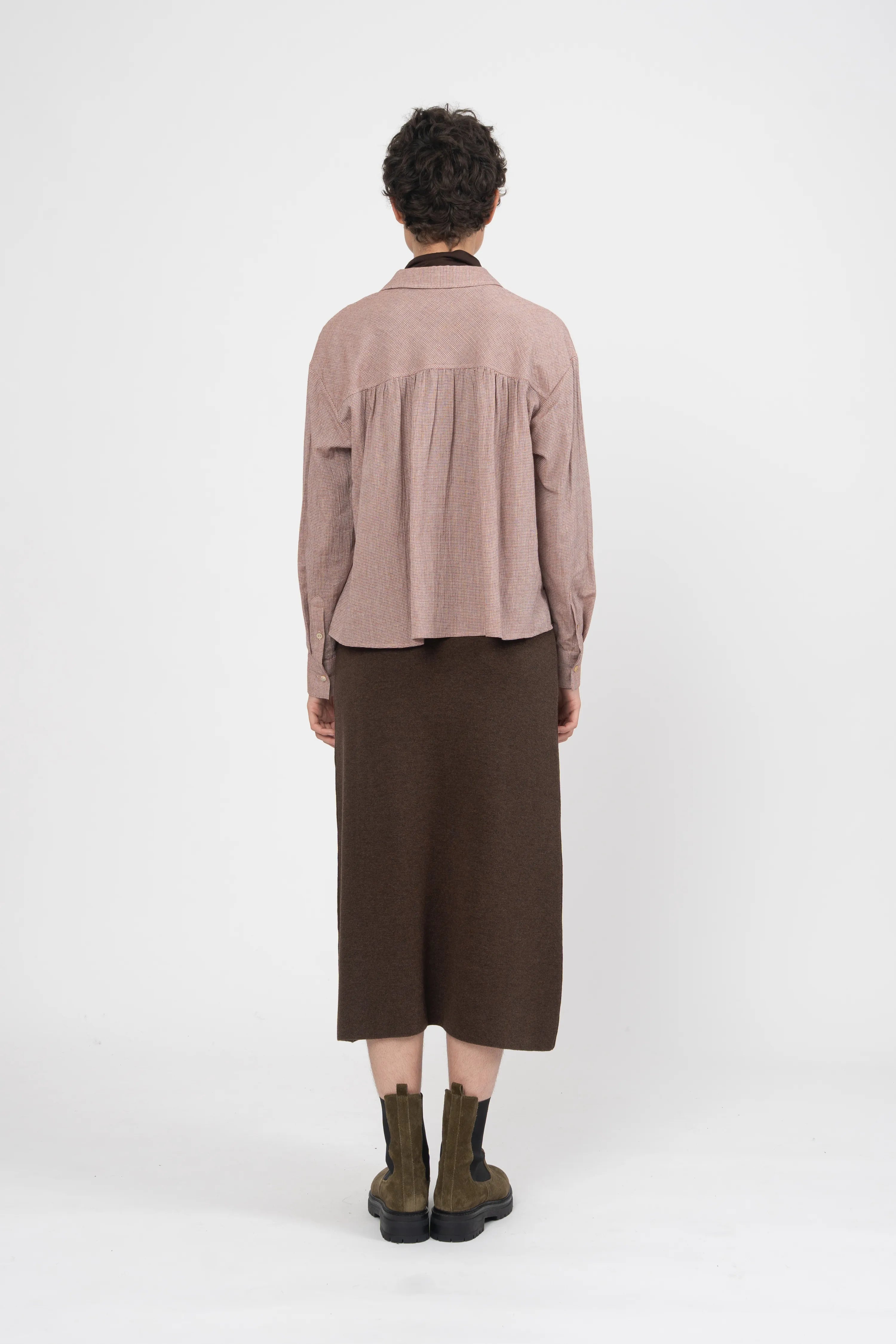 CHEMISE PIPER - BROWN CHECKS