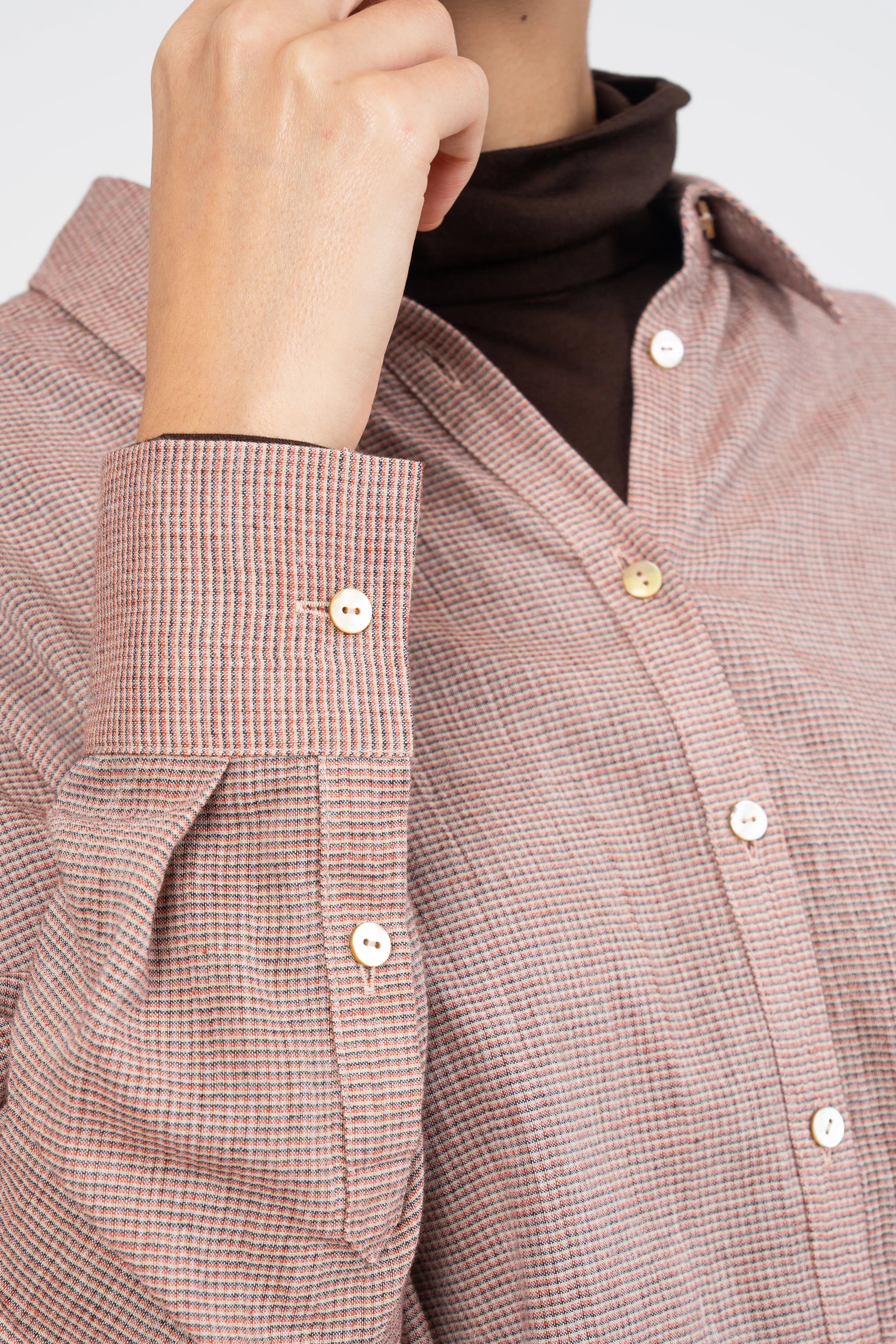 CHEMISE PIPER - BROWN CHECKS