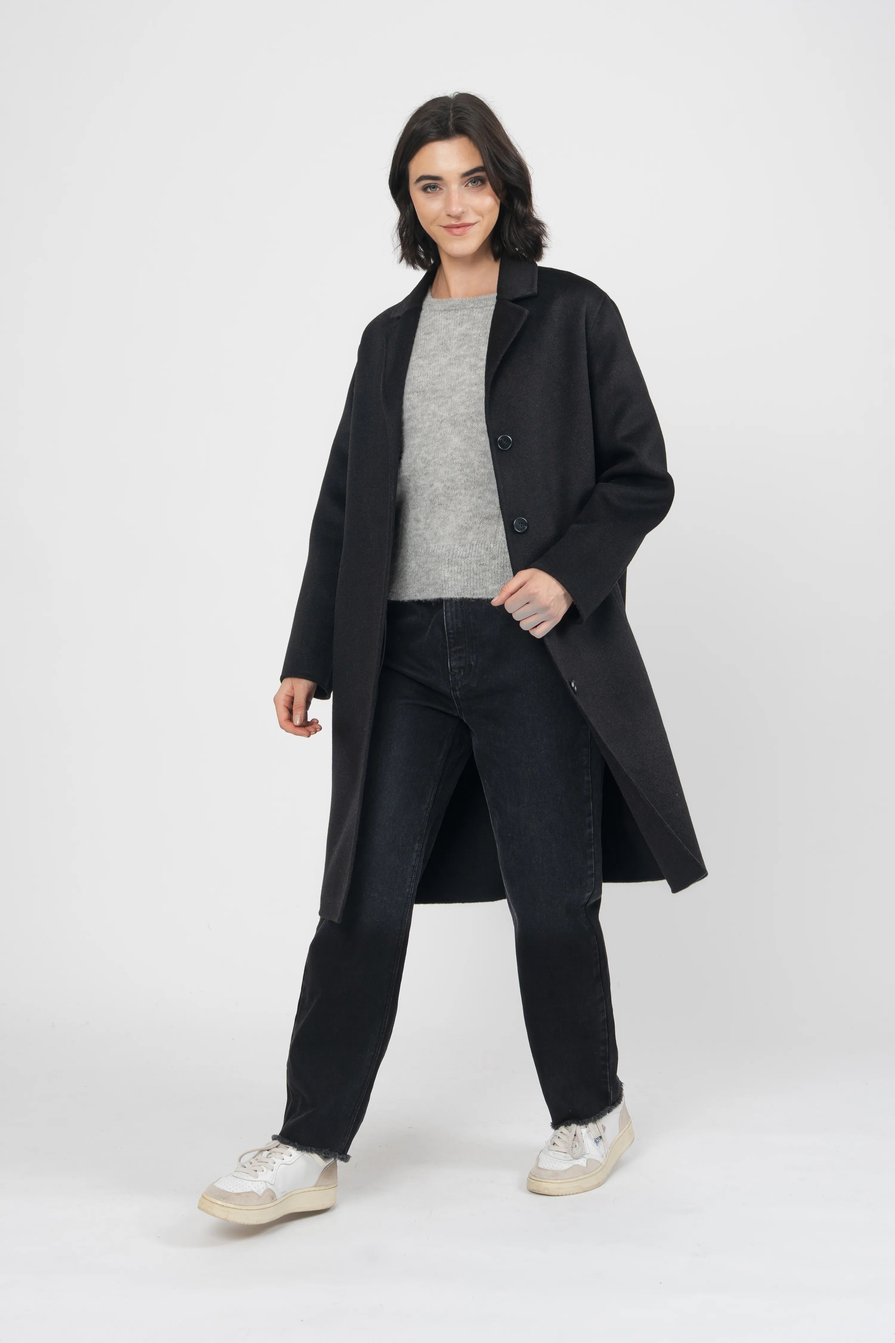 MANTEAU FLORI - NOIR