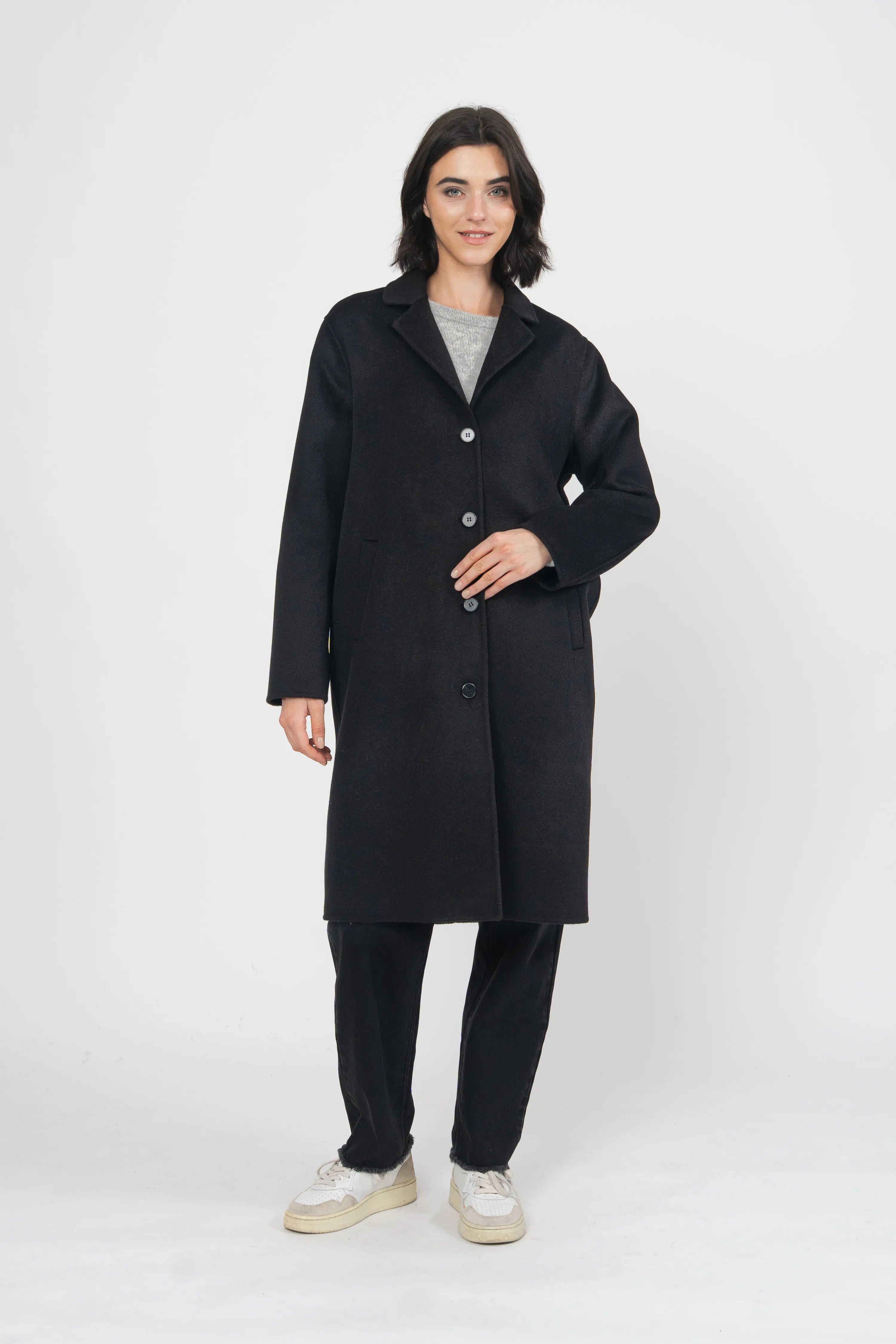 MANTEAU FLORI - NOIR